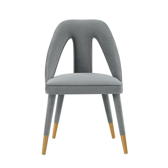 Manhattan Comfort Neda Dining Chair with Solid Wood Frame in Gray