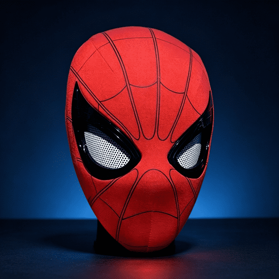 Spider Hero Mask Touch Light Up Blinking Eyes Cosplay USB Rechargeable Full Hood Helmet Prop Boxed for Halloween Party Costume Display