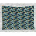thumbnail image 1 of Birds Tapestry, Tropical Hawaiian Flower and Alluring Keel-Billed Toucan Bird, Wall Hanging for Bedroom Living Room Dorm Decor, 60W X 40L Inches, Earth Yellow Teal and Turquoise, by Ambesonne, 1 of 2