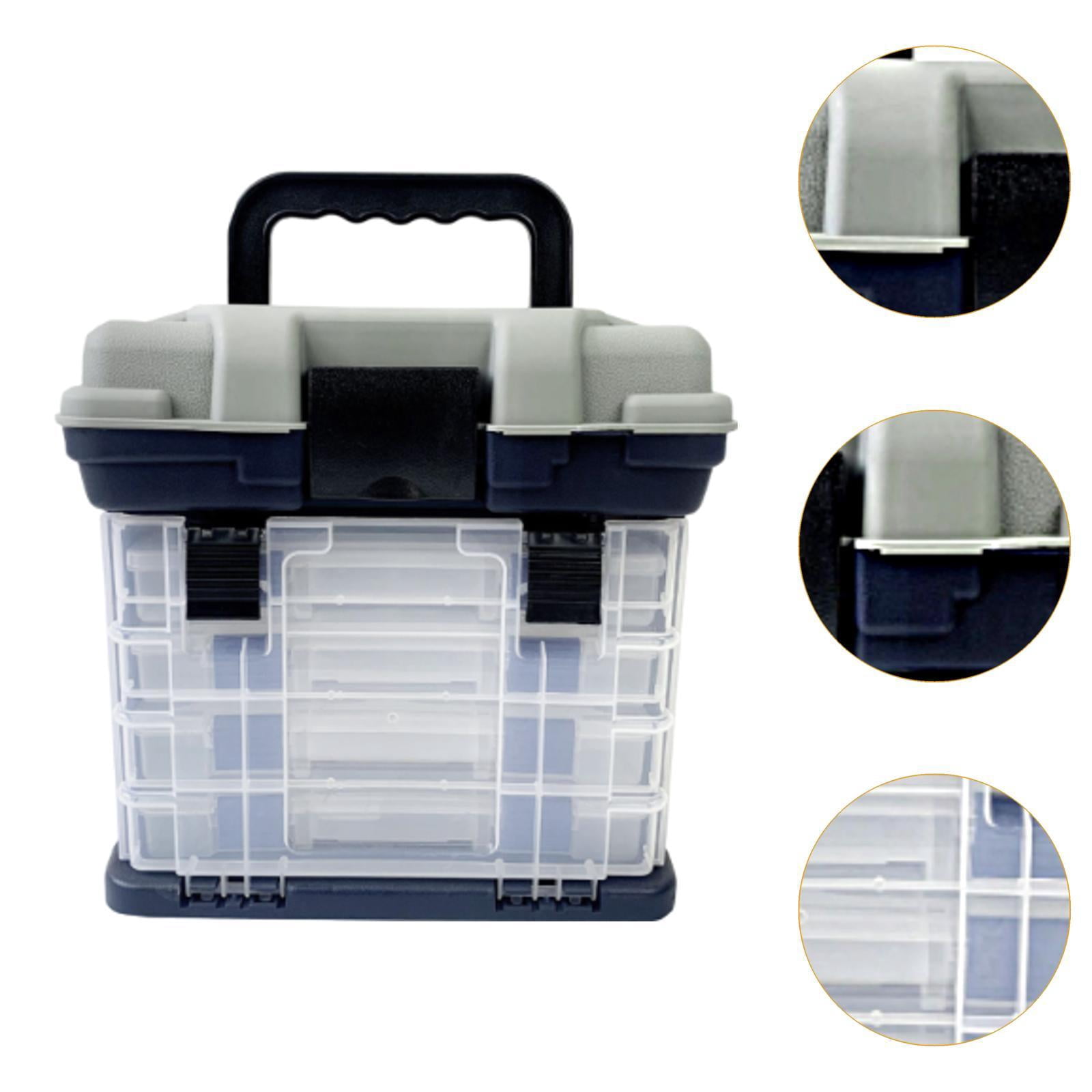 colaxi Fishing -Tackle Box with Removable Partition Walls of Portable Tackle Tablet Tablet Velimnut Accessories Warehouse Container for Amateur Anglers Gray