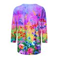 thumbnail image 4 of Hauts d'Été pour Femmes 2023 Mode pour Femmes T-shirt Ample Imprimé de Pâques Mi-Long Manches 3/4 Blouse Col Rond Hauts Décontractés Hauts à Manches 3/4 pour Femmes en Liquidation, 4 of 5