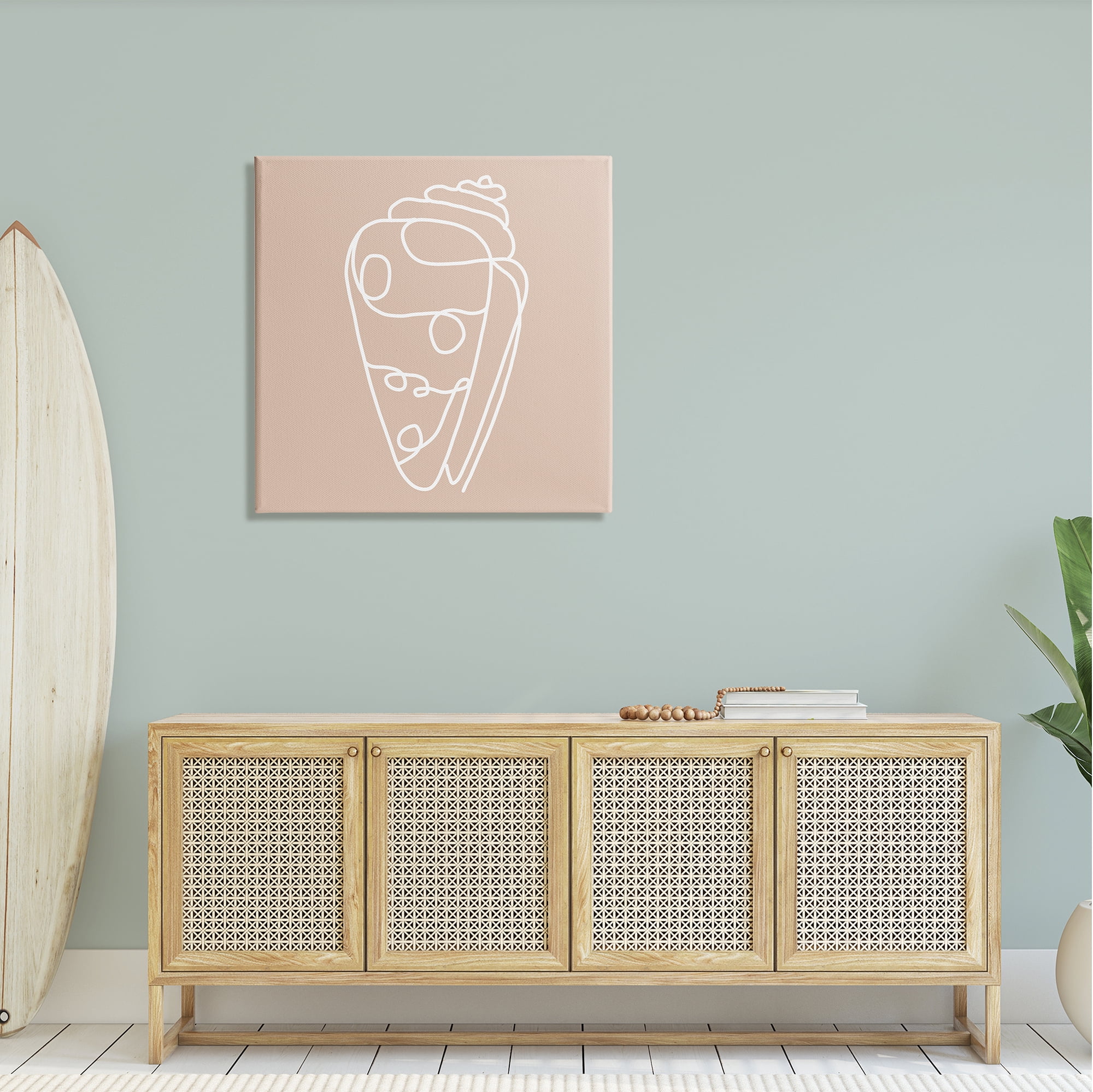 Stupell Industries Patterned Sea Shell Line Doodle Beach Ocean Graphic Art Gallery Wrapped Canvas Print Wall Art, Design by Daphne Polselli