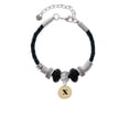 thumbnail image 2 of Delight Jewelry Goldtone Disc 1/2'' Initial - x - Middle Sister Celtic Knot Leather Bead Bracelet, 7"+2" Extender, 2 of 4