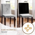 thumbnail image 4 of Black Chair Back Cover for Dining Room Set of 6, Solid Color Farmhouse Black Removable Kitchen Chair Slipcovers, Washable Seat Protector for Restaurant Party Banquet Wedding Décor, 4 of 9