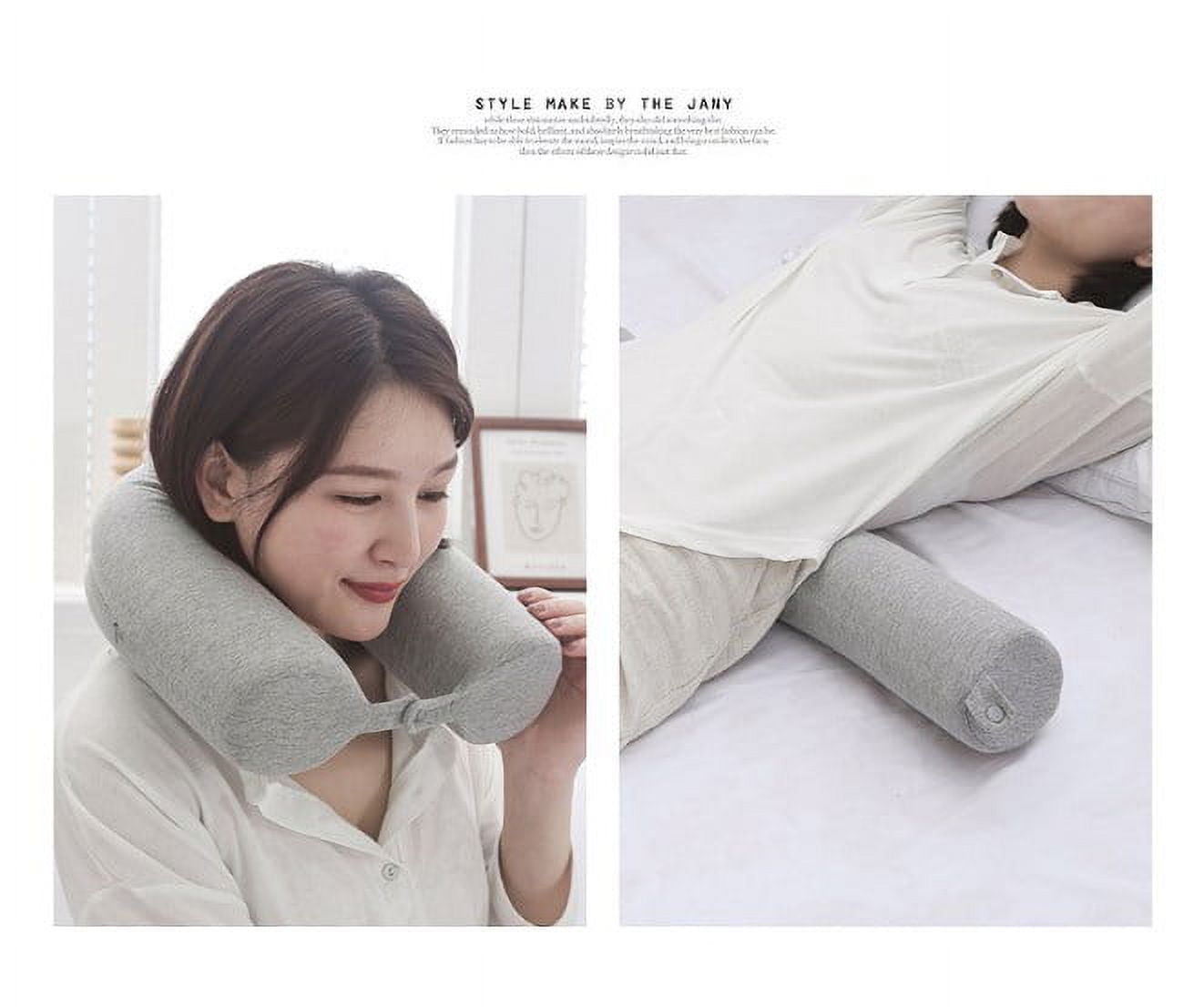 Xtra-Comfort Twist Memory Foam Travel Pillow for Neck, Chin, Lumbar and Leg Support - Neck Cushion for Traveling on Airplane - for Side, Stomach and B