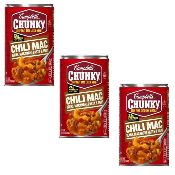 ( 3 Pack ) Campbell's Chunky Chili Mac Soup, 18.6 oz, Can