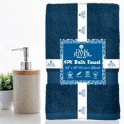 Dan River Bath Towel 6 pack 24x48 in Ultra Soft Quick Drying Cotton Towel - Opal Blue
