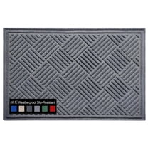 A1HC Indoor Outdoor Mat, Front and Back Entrance Welcome Mats, Front Door Patio Mats 24x36 Inches, Non-Slip Easy Clean Entrance Washable Large Size Doormats, Light Grey