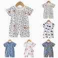 thumbnail image 4 of kpoplk Newborn Baby Boy Girl Romper Short Sleeve Summer Embroidery Cotton Jumpsuit Soft Skin-Friendly Infant Onesie 6-24 Months Size 18-24 Months,Green, 4 of 4