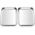 thumbnail image 1 of Mini Oven Tray, Stainless Steel Small Baking Trays Sheets Pan, Rectangle Cake Tin Perfect for Baking Cooking Serving, 1 of 5