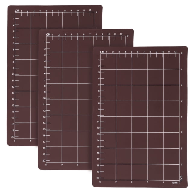 Vensio -3Pcs Magnetic Shim with Card Size Grids for Die Cutting Machines, Reusable Black Magnetic Pads for Embossing and Card Making, Sturdy 9x6 Inch Auxiliary Sheets
