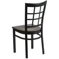 thumbnail image 5 of BizChair 2 Pack Black Window Back Metal Restaurant Chair - Walnut Wood Seat, 5 of 8