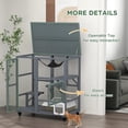 thumbnail image 6 of Pefilos 39" Outdoor Weatherproof Cat Cage with Openable Top, Wooden Feral House for 2-3 Kittens Cats, Indoor Cat Enclosure on Wheels, Gray, 6 of 11