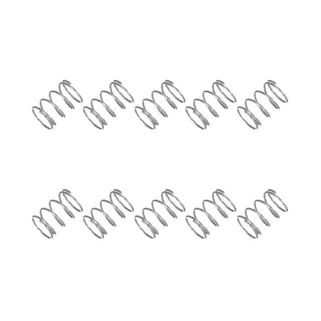 Uxcell Small Compression Spring 2 mm OD 0.35 mm Wire Diameter 5 mm Free Length 7x0.5x10 mm