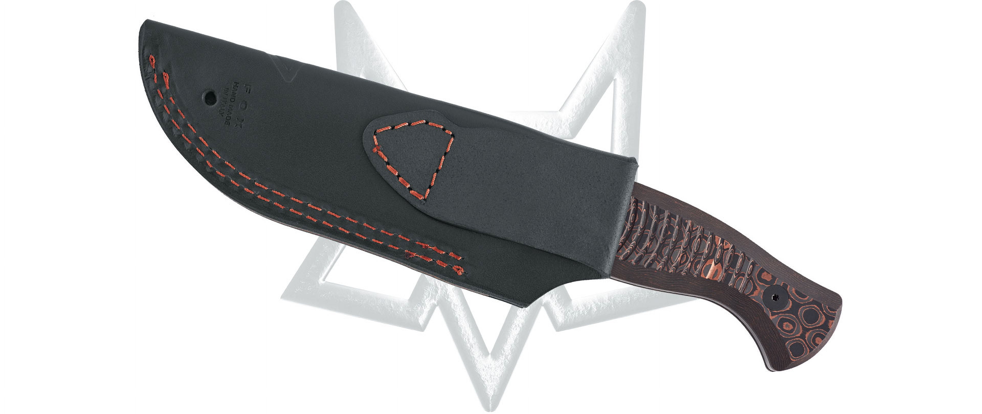 Fox Knives Eastwood Tiger Fixed Blade FX-106DCF Uni Copper Fat Carbon Fiber Damascus Knife