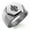 Silver, variant on Stainless Steel Crown Fleur De Lis Engraved Hexagon Crest Flat Top Biker Style Polished Ring
