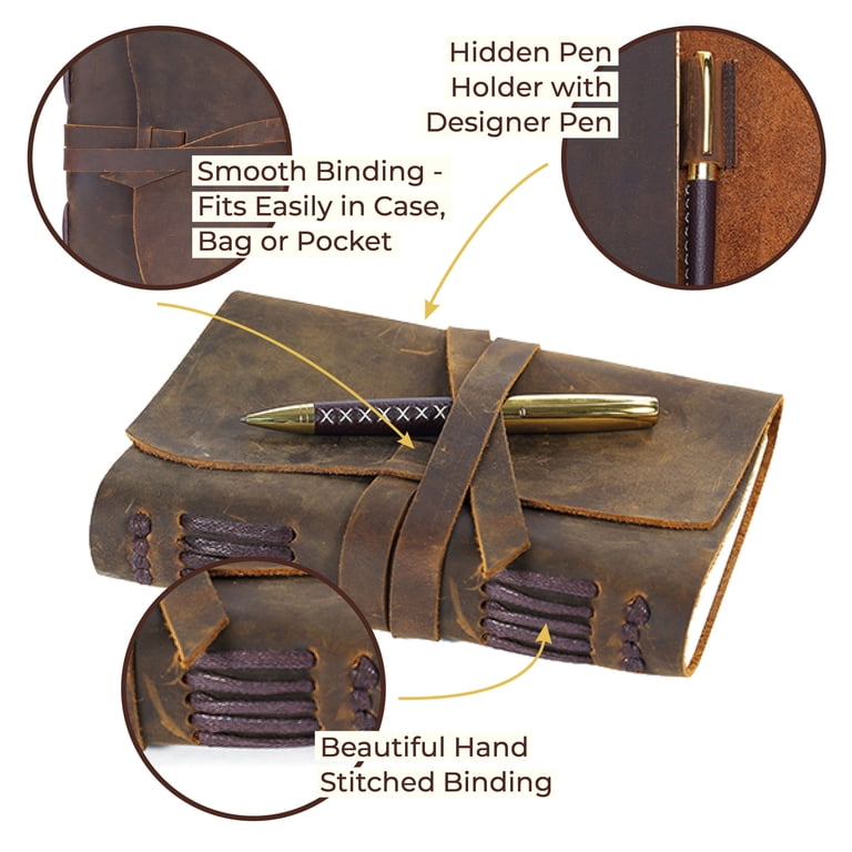 Leather Bound Journal for Men and Women, Handmade Gift Set  display picture 2