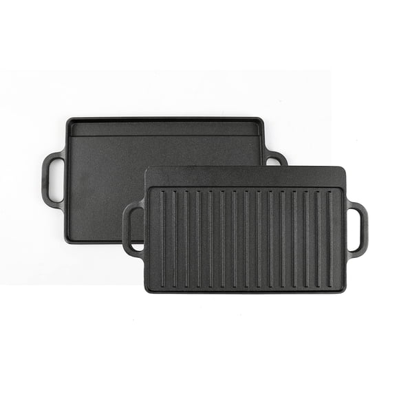 Plancha y parrilla reversible de hierro fundido HAWOK 32 x 20 cm