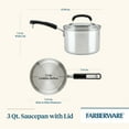 thumbnail image 4 of Farberware Brilliance 3 Quart Saucepan with Lid, Induction Compatible, Metal Utensil and Dishwasher Safe, Stainless Steel, 4 of 15