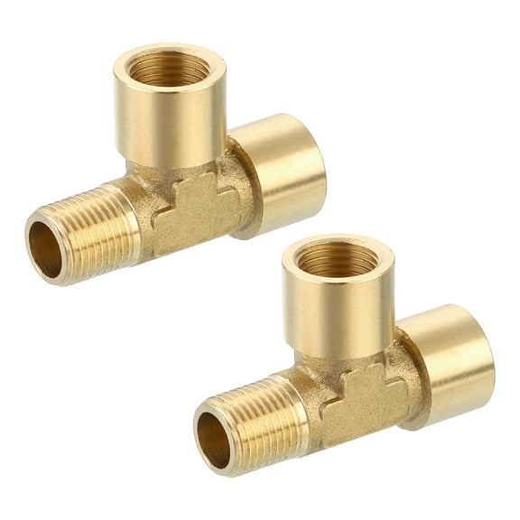 Brass Tee Pipe Fitting, G1/8" 3 Way T-Connector Fitting Coupler Adapter, 2pack