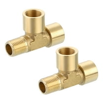 Brass Tee Pipe Fitting, G1/8" 3 Way T-Connector Fitting Coupler Adapter, 2pack