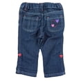 thumbnail image 3 of Infant Toddler Girls Flare Denim Jeans Hearts Pink Stitching Pants 12 Mo, 3 of 4