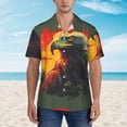 thumbnail image 4 of Lsque Hawaiian Style Bald Eagle pattern Hawaiian Shirt for Men, Unisex Summer Beach Casual Short Sleeve Button Down Shirts-Medium, 4 of 9