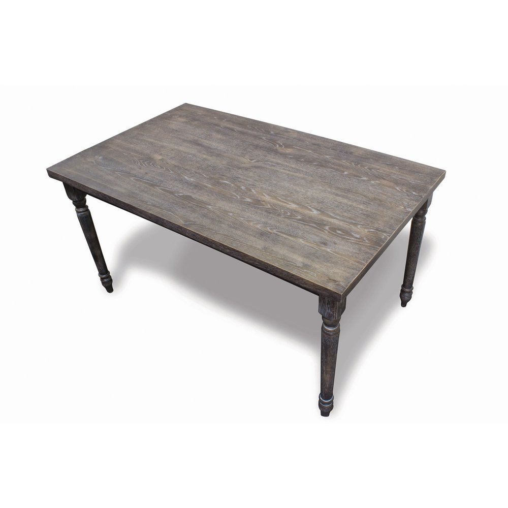 Best Master Furniture Demi Grey Wood and Veneer Distressed Dining Table