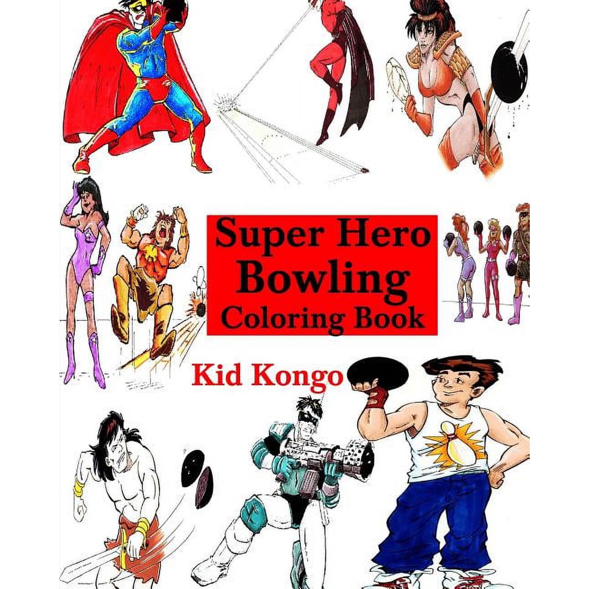 Super Hero Bowling Coloring Book (Paperback)