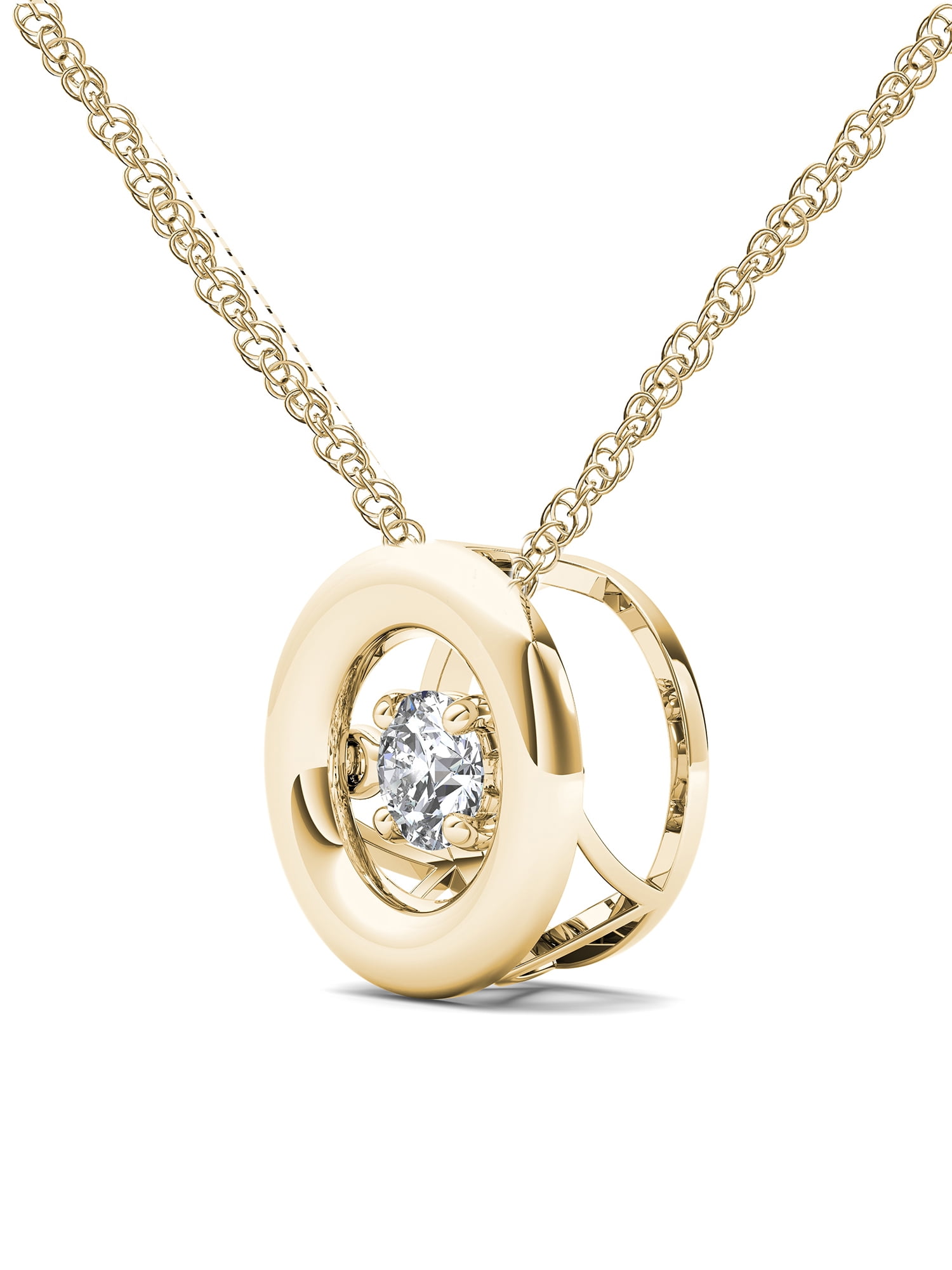White & Rose Gold Double Heart Dancing Diamond Pendant | Charm Diamond  Centres