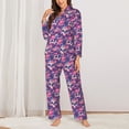 thumbnail image 2 of Sikiie cool Skull flower colorful Women's Long-Sleeve Shirt and Full-Length Bottom Pajama Set (s-xxl)-Large, 2 of 7