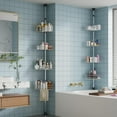 thumbnail image 2 of TEQIN Corner Shower Caddy Tension Pole, 4-Tier Rust-Resistant Bathroom Shower Organizer With Adjustable Baskets, Space-Saving Bathroom Shower Rack Shower Storage, 2 of 6