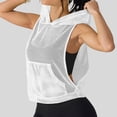 thumbnail image 5 of Craaazy Athletic Shirts for Women Sleeveless Hooded Solid Color Mesh Tank Tops for Everyday Casual Wear, 5 of 9