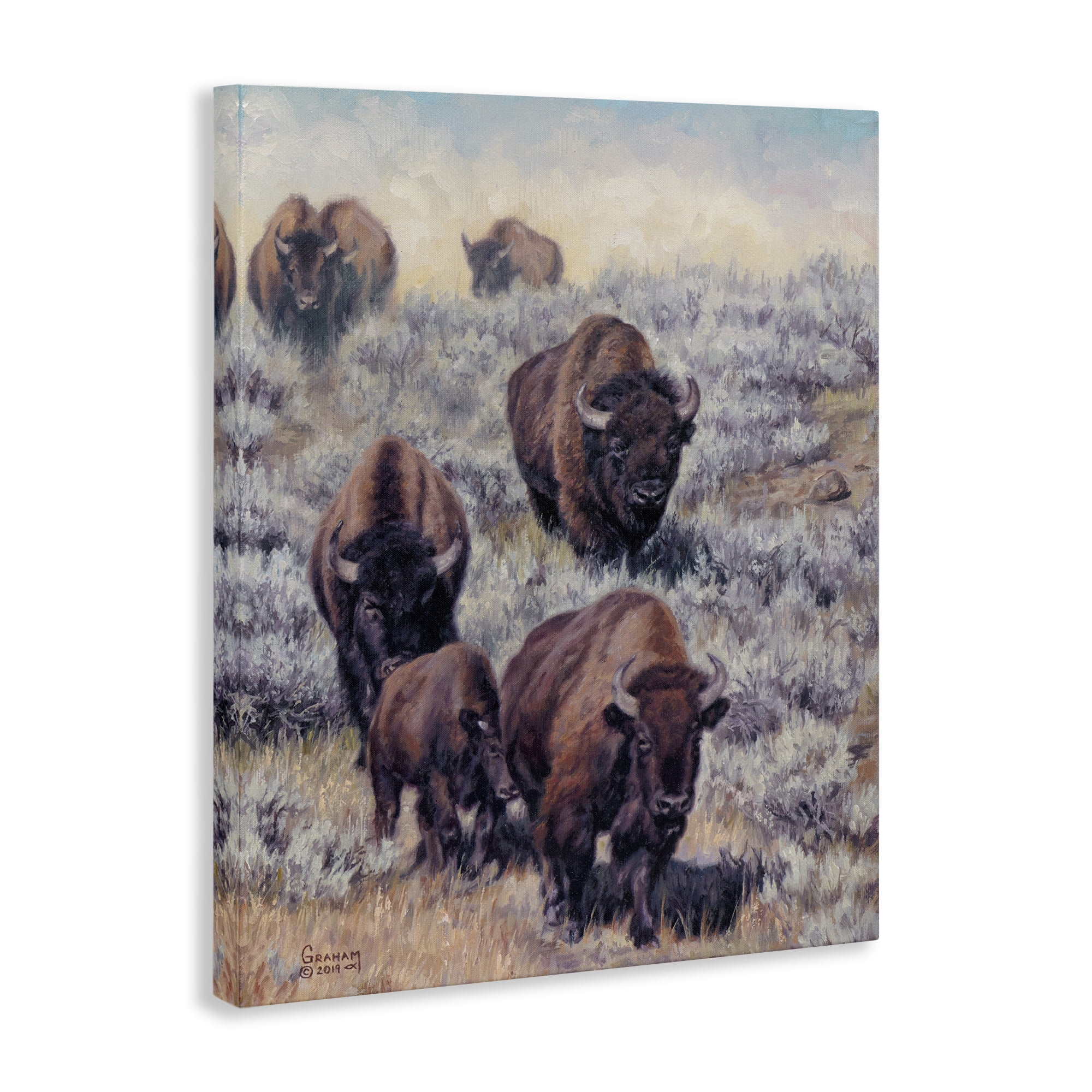 Stupell Industries In Search Of New Grass Landscape Painting Gallery Wrapped Canvas Art Print Wall Art, 30 x 40