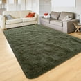 thumbnail image 6 of Lochas Fluffy Area Rugs Shaggy Soft Modern Indoor Rug Fuzzy Plush Carpet for Bedroom Living Room Home Decor,4'x5.3',Olive Green, 6 of 7