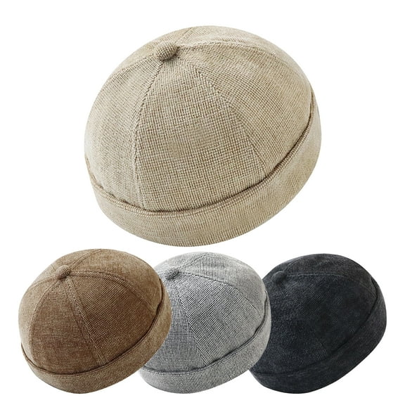 D-GROEE Men & Women Polyester Beanie Hat Docker Cap Skullcap Unisex Adjustable Sweat Absorption Brimless Cap Sailor Cap