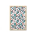 thumbnail image 1 of Floral Wall Art with Frame, Flowers Arrangement Bouquet of Blossoms Colorful Vintage Garden Art, Printed Fabric Poster for Bathroom Living Room, 23" x 35", Dark Seafoam Multicolor, by Ambesonne, 1 of 2