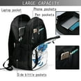 Tebeau Blue Flying Butterflies Print Travel Laptop Backpack Waterproof