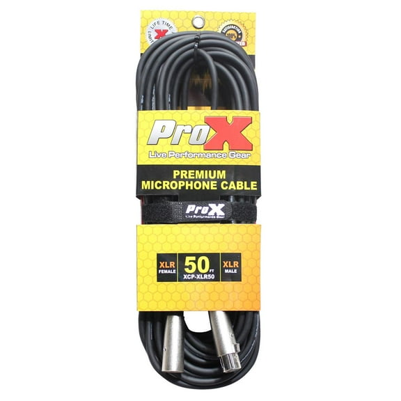 ProX Premium Series XCP-XLR50 50' XLR-F to XLR-M Balanced Audio Microphone Cable