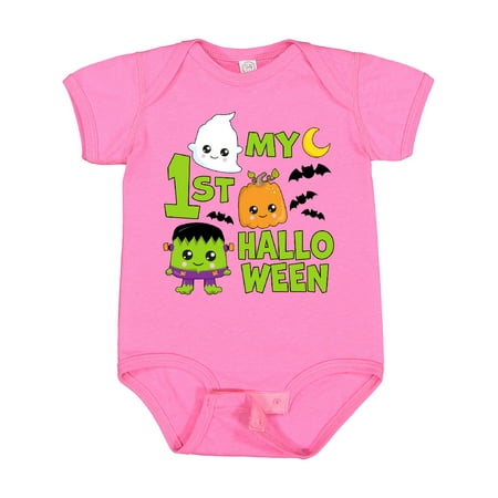 

Inktastic My 1st Halloween with Ghost Monster and Pumpkin Gift Baby Boy or Baby Girl Bodysuit