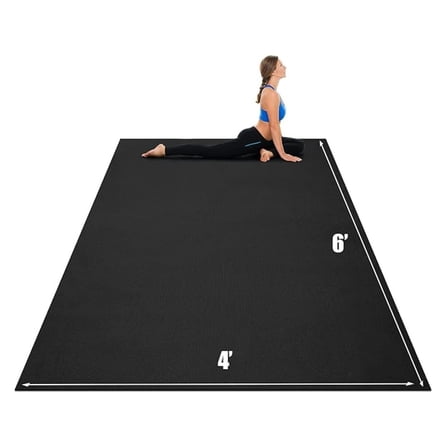 HHBEAUTY Large Yoga Mat, 7' x 5' x 8mm / 6' x 4' x 8mm Workout Mat with Straps, Eco Friendly Extra Thick Non Slip Fitness Exercise Mat for Home Gym Floor Cardio, Plyo, MMA, Jump Rope, Stretch