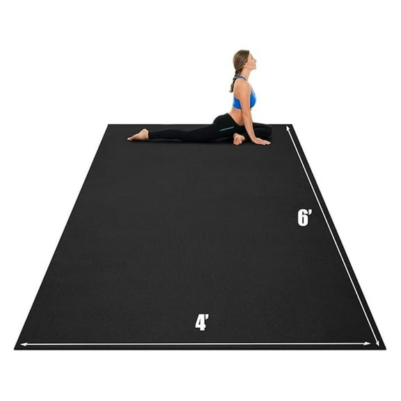 HHBEAUTY Large Yoga Mat, 7' x 5' x 8mm / 6' x 4' x 8mm Workout Mat with Straps, Eco Friendly Extra Thick Non Slip Fitness Exercise Mat for Home Gym Floor Cardio, Plyo, MMA, Jump Rope, Stretch