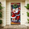 thumbnail image 5 of Festive Christmas Door Curtain - Red/Green Snowflake Design, Polyester Cloth, Easy Installation, for Entryway/Living Room, 5 of 5