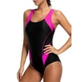 thumbnail image 5 of Women's Racerback One Piece Athletic Swimwear Color Blocked Training Bath Suit, 5 of 6
