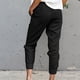 thumbnail image 4 of Pantalones pitillo hasta la pantorrilla con cintura elástica y cordón de lino y algodón liso para mujer Fridja  hfkajh99443, 4 of 9