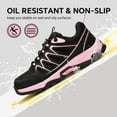 thumbnail image 4 of SPIEZ® Composite Toe Non Slip Safety Shoes for Women,EN ISO 20345 Standard Oil-Resistant Work Shoes,Breathable Lightweight Safety Sneaker for Work & Daily Wear-Black Pink,Size 8 Women, 4 of 11