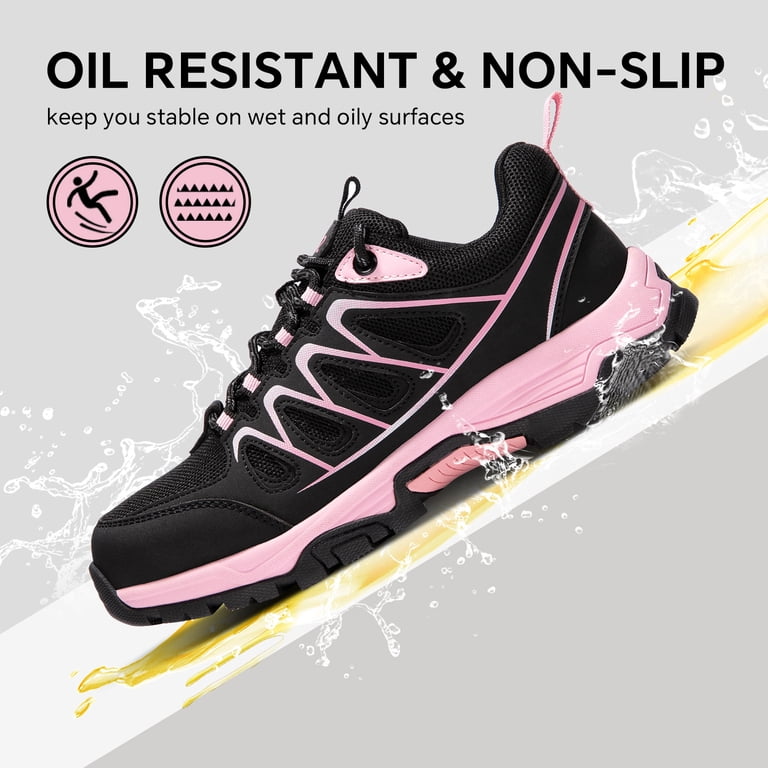 SPIEZ Safety Shoes, Slip-Resistant, Breathable Lightweight