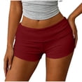 thumbnail image 2 of MYAOYI Womens Shorts Slim Fit Ribbed Shorts Fold Over High Waist Stretchy Bodycon Casual Yoga Lounge Shorts, 2 of 5