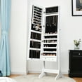 thumbnail image 3 of Costway Lockable Mirrored Jewelry Cabinet Armoire Storage Organizer Box w/ Drawers, 3 of 10