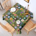 thumbnail image 2 of Pioneer Flower Floral Print Pattern Square Tablecloth,Waterproof Square Table Cover,Wipeable Spillproof Washable Table Cover for Home Kitchen Party Decor 52"x52"(132x132cm), 2 of 6